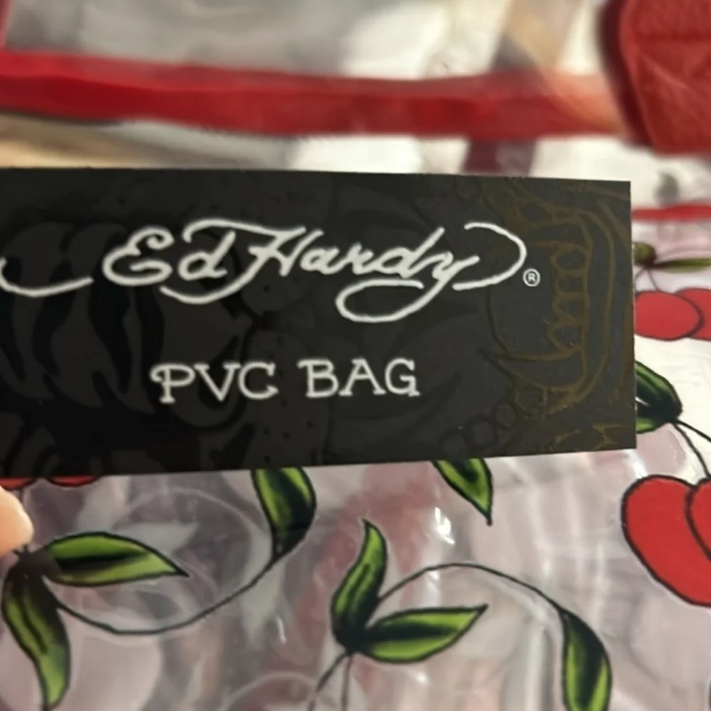 🍒🔹️Ed hardy🔹️ PVC Clear  cherry  Tote Bag  🍒